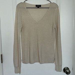Cream Balloon Sleeve Sweater